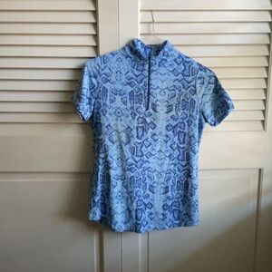 Blue Graphic Fitted Short Sleeve Tee